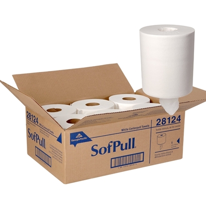 Picture of Georgia Pacific Hand Towel, Paper Towels,  SofPul, Center Pull , GP 28124 , White, 320/Roll,6 Rolls/Ctn