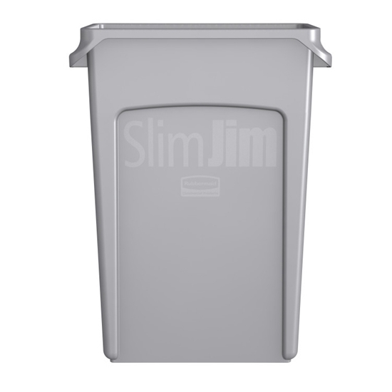 Trash Can, Receptacle, Garbage, 23 Gallon, Rubbermaid® Slim Jim®, Gray