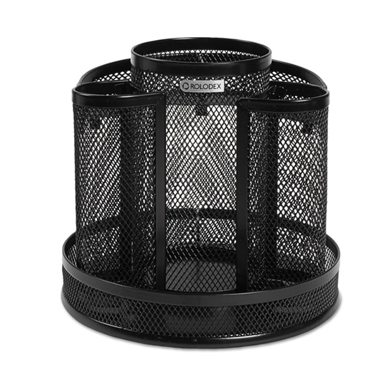 Picture of Rolodex Wire Mesh Spinning Desk Sorter, Black