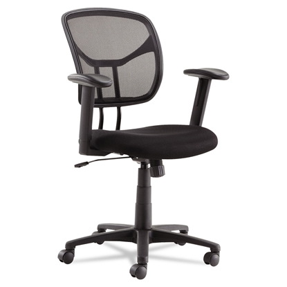 Picture of OIF Office Impressions Swivel/Tilt Mesh Task Chair, Height Adjustable T-Bar Arms, Black/Chrome  (OIFMT4818)