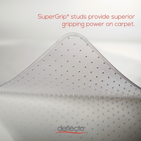 Alera® Studded Chair Mat for Flat Pile Carpet, 36x48, Lipped, Clear