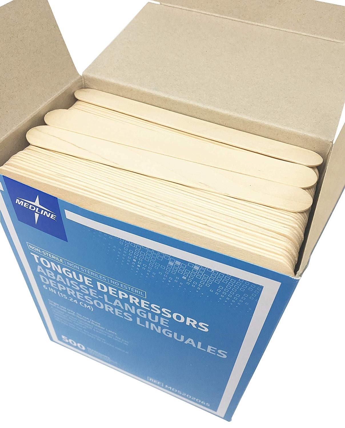 Medline NonSterile Tongue Depressors, Wood, 6", 500/box ELEVATE