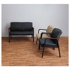 Picture of Loveseat, Alera Reception Lounge Series Wood , 44 7/8 x 26 1/8 x 33 Black/Mahogany. 30% recycled