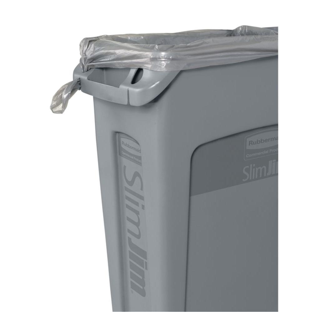 Trash Can, Receptacle, Garbage, 23 Gallon, Rubbermaid® Slim Jim®, Gray