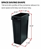 Picture of Rubbermaid Slim Jim w/Venting Channels Trash Can, Receptacle, Rectangular, Plastic, 23gal, Black (RCP354060BK)