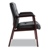 Picture of Guest Chair, Leather, Alera Madaris Series, w/Wood Trim, Four Legs, Black/Mahogany