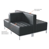Picture of Armless L Sectional, Alera Qub Series Powered , 26 3/8 X 26 3/8 X 30 1/2, Black