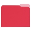 Picture of File Folders, 1/3 Cut One-Ply Top Tab, Letter, Red/Light Red, 100/Box