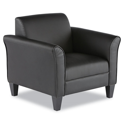 black, leather, lounge chair