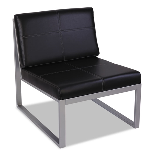Alera black and silver armless chair