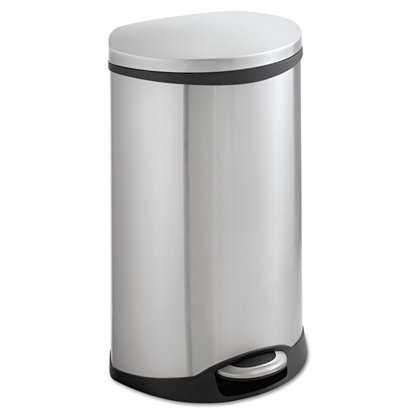 step-on, stainless steel, hands free receptacle