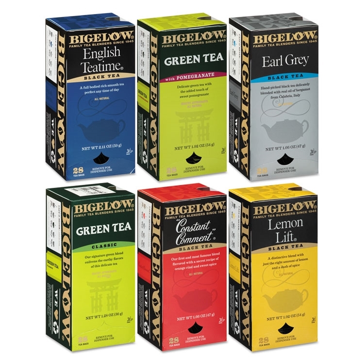 Assorted Tea Packs, Six Flavors, 28/Box, 168/Carton ELEVATE Marketplace