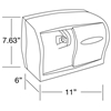 Dimensions and measurements of Scott Essential Coreless Tissue Dispenser