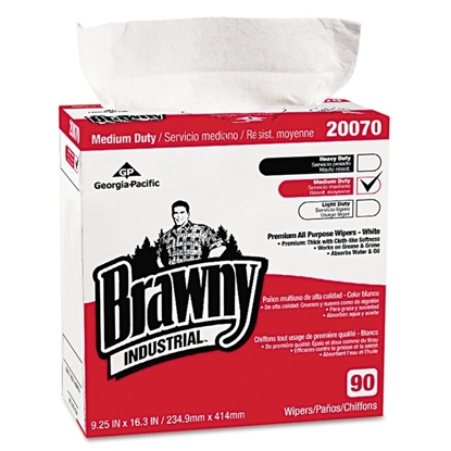 Packaged White Medium-Duty Premium Wipes 