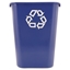 Large blue plastic recycle container 