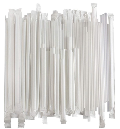 Picture of Straw, 7-3/4", Jumbo,  Wrapped, 500 EA/BX