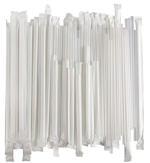 Picture of Straw, 7-3/4", Jumbo,  Wrapped, 500 EA/BX
