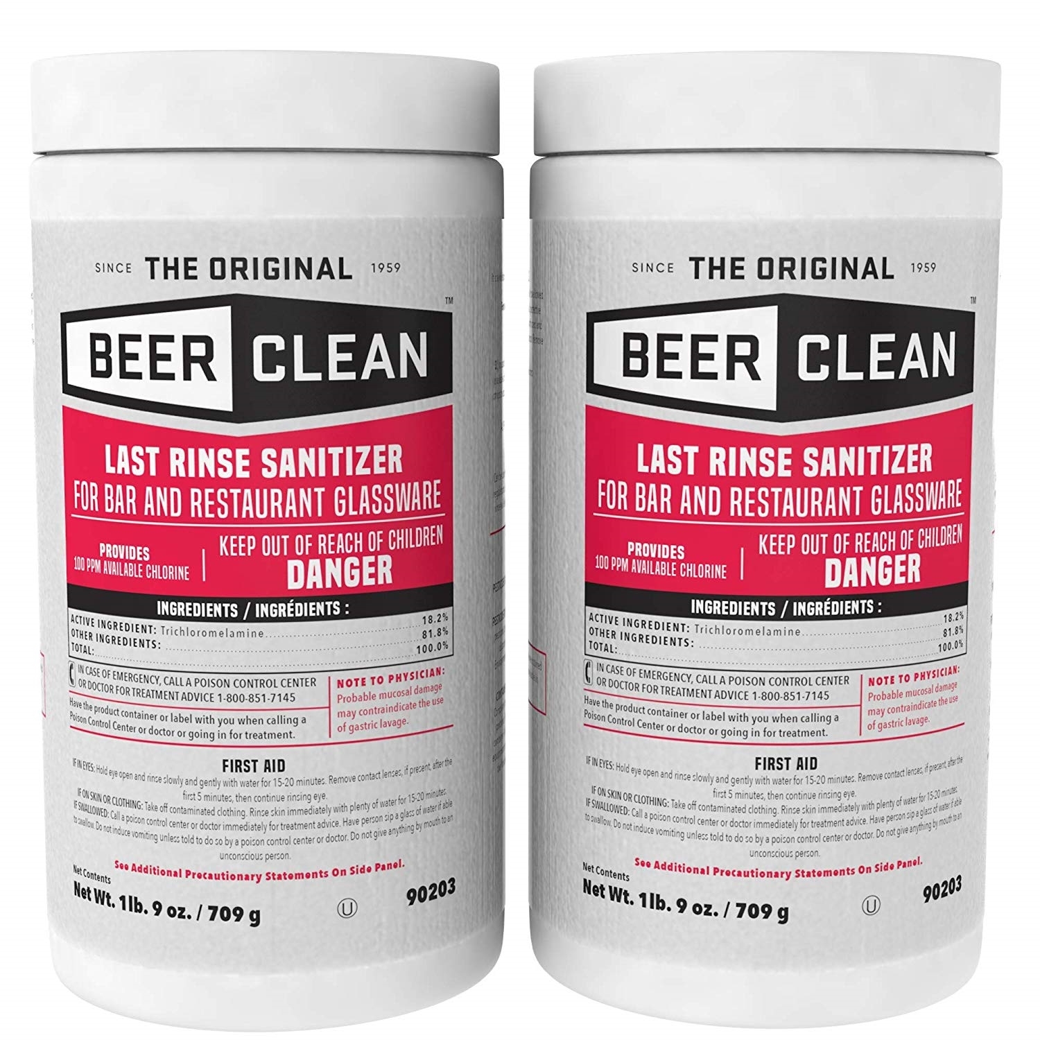 Beer Clean Last Rinse Glass Sanitizer/ Cleaner, Powder, 25 Oz Container