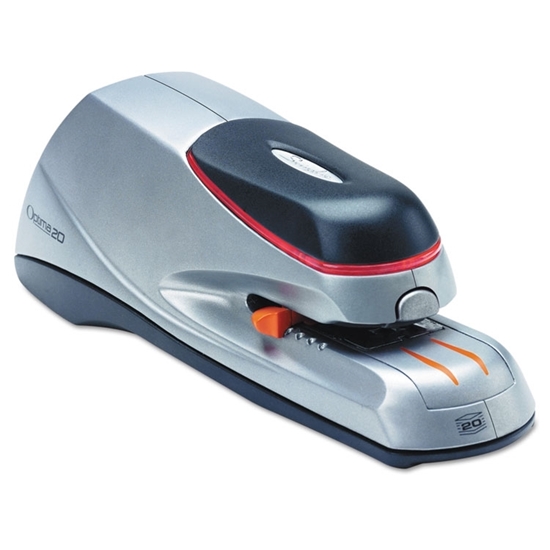 Optima 20 Electric Stapler, Desktop, Auto/Manual, 20 Sheets, Silver