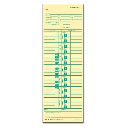 Weekly Time Card for Cincinnati/Simplex, 500/Box, 3 1/2 x 10 1/2