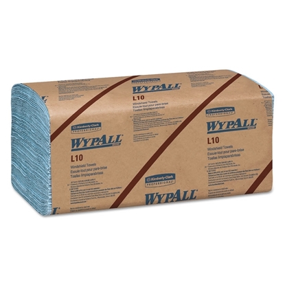 Wypall L10 Windshield Towel , 9 1/10 x 10 1/4, One-Ply, Light Blue, 224/Pack