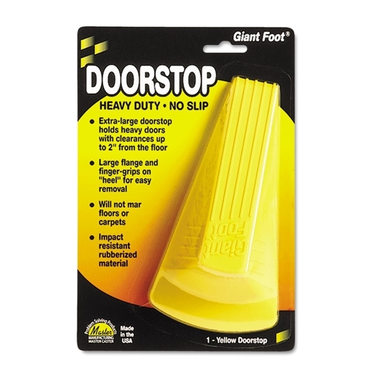 Giant Foot Doorstop, No-Slip Rubber Wedge, Safety Yellow 