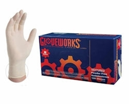 GloveWorks Powder Free Textured Industrial Grade Latex Gloves