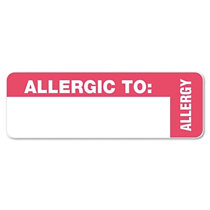 White Medical Labels for Allergy Warnings 