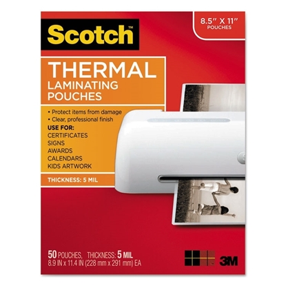 Letter Size Thermal Laminating Pouches by Scotch 