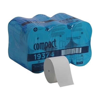 Toilet Tissue, Compact Coreless One-Ply Bath , White, 3000 Sheets/roll ...