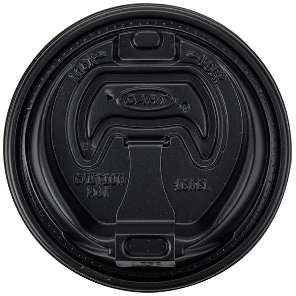 Dart Optima Reclosable Lid Black 1000 / cs 10 bags/ 100 (16RCLBLK