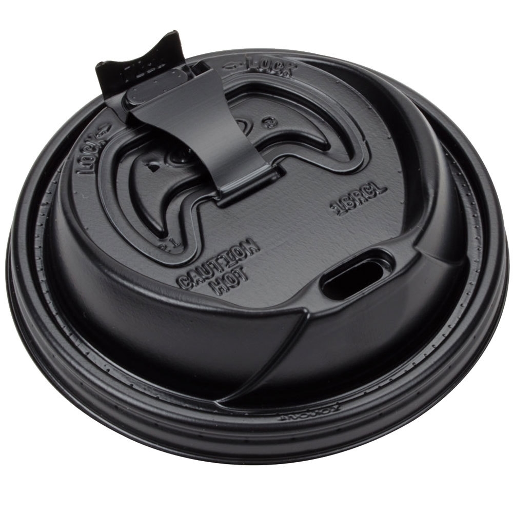 Dart Optima Reclosable Lid Black 1000 / cs 10 bags/ 100 (16RCLBLK