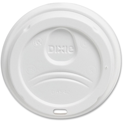Picture of Dixie® White Dome Lid Fits 10-16oz Perfectouch Cups, 12-20oz Hot Cups, Wisesize, 500/ct (DXE9542500DXCT)