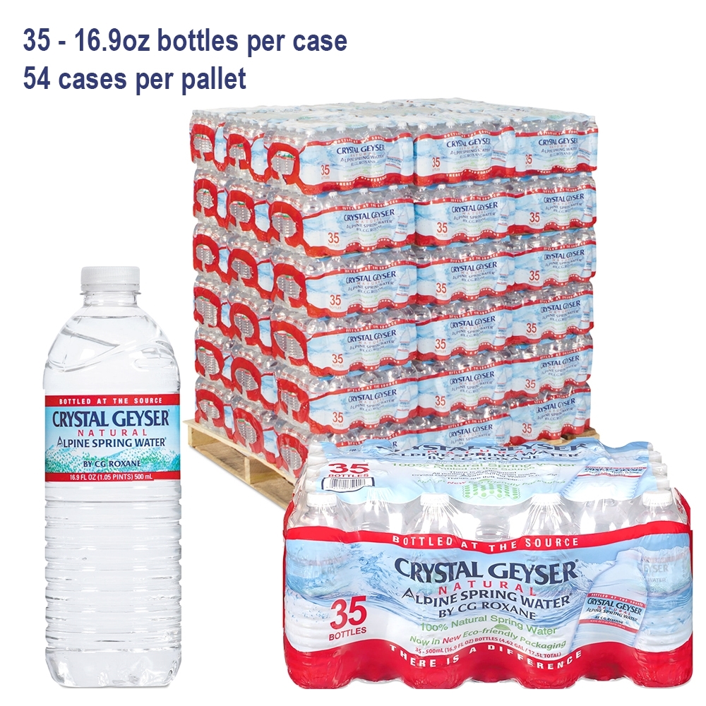 Pallet of Crystal Geyser Alpine Spring Water For Sale ELEVATE Marketplace