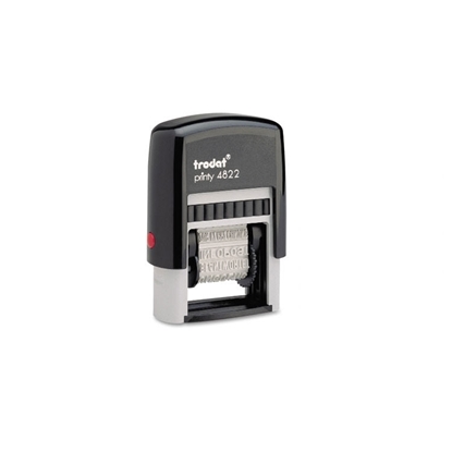Self-Inking Stamps, 12-Message, Self-Inking, 1 1/4 x 3/8, Red