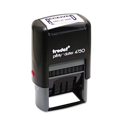 Trodat Economy Stamp, Dater, Self-Inking, 1 5/8 x 1, Blue/Red