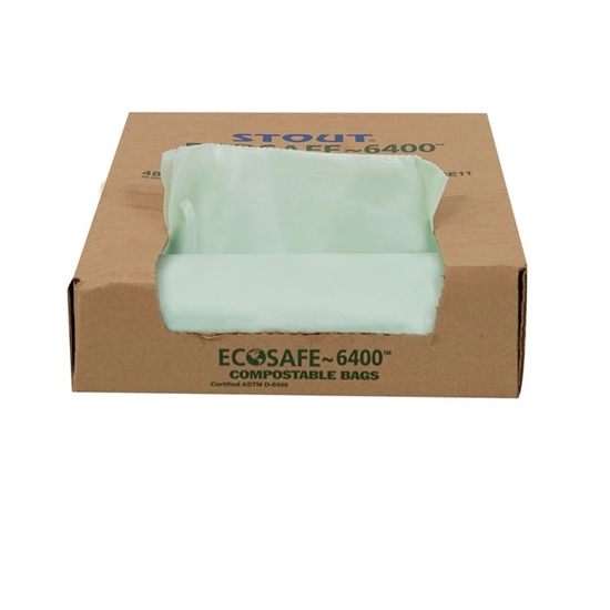 EcoSafe-6400 Compostable Compost Bags, 1.1mil, 30 x 39, Green, 48/Box