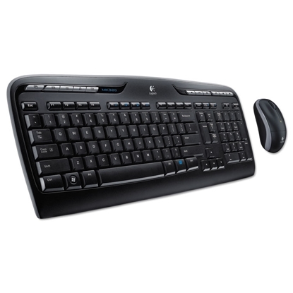 MK320 Wireless Desktop Set, Keyboard/Mouse, USB, Black