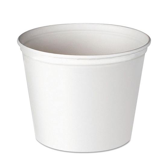 Double Wrapped Paper Bucket, Unwaxed, White, 53 oz, 50Pack 