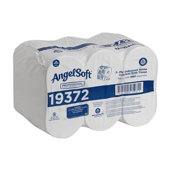 Picture of Angel Soft Coreless Toilet Tissue, GP 19372, 1125 Sheets/Roll, 18 Rolls/Carton