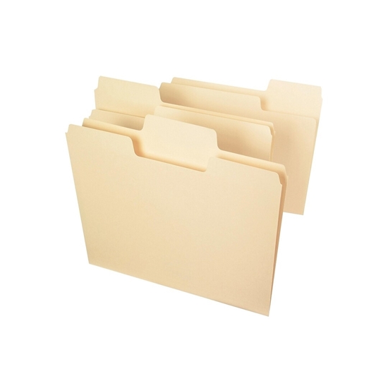 Picture of Smead® SuperTab Heavyweight Folder, Manila, 1/3 Cut, Letter, 50/BX