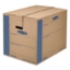 Large Moving Boxes, SmoothMove Prime, Kraft/Blue, 6/Carton, 24l x 18w x 18h 