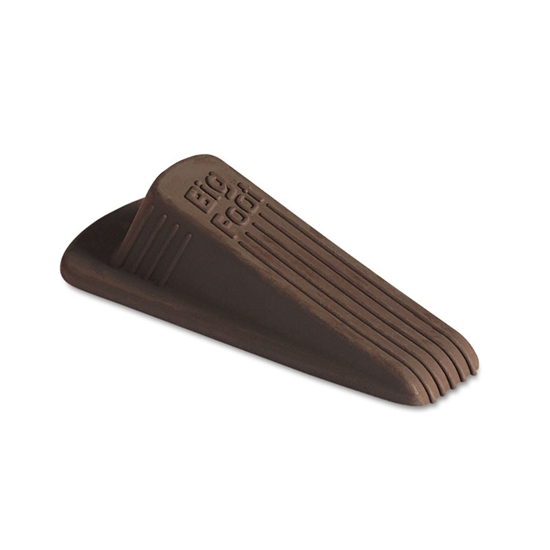 No Slip Rubber Wedge Doorstop, Brown, 2/Pack , 2 1/4w x 4 3/4d x 1 1/4h